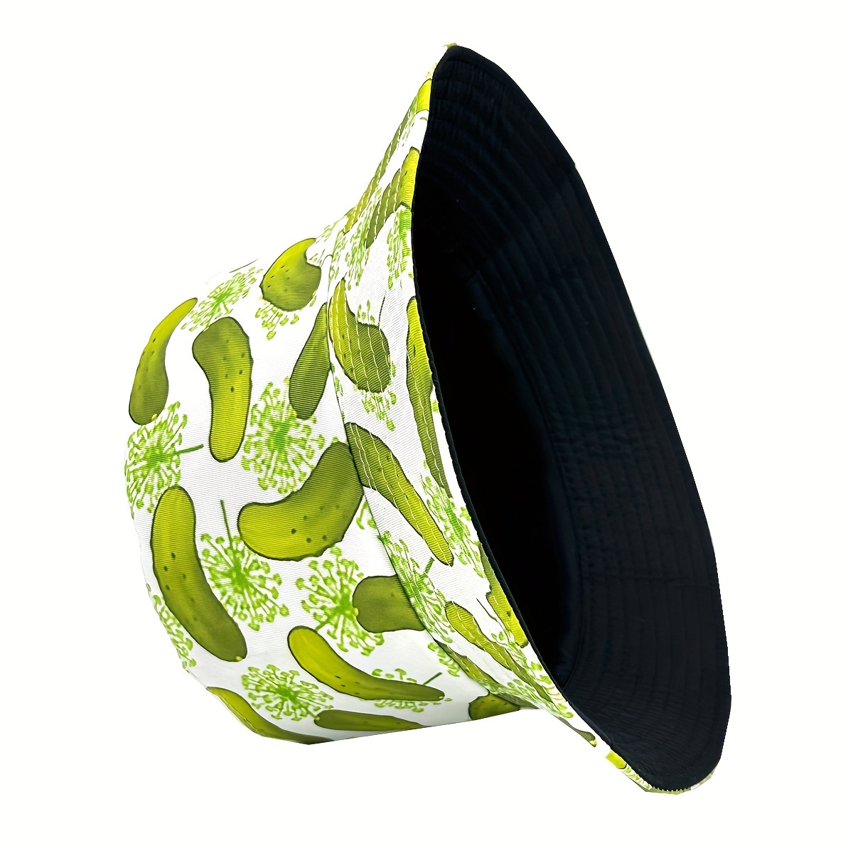 Reversible Cucumber Pattern Bucket Hat, Casual Lightweight Cap