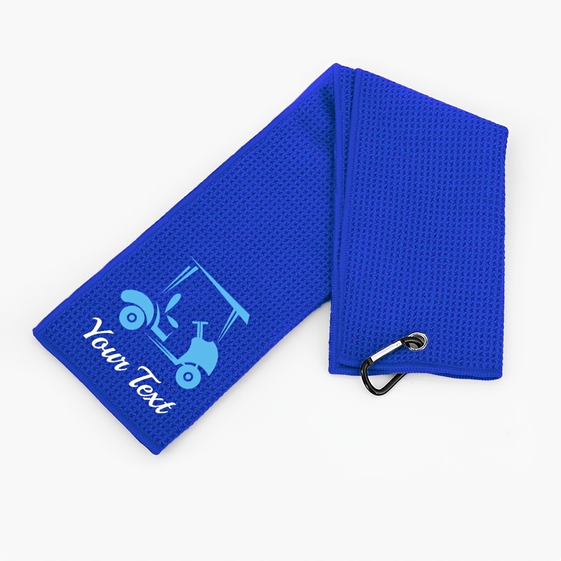 TEMU 1pc Personalized Microfiber Golf Towel With Pattern And , Hand Washable, Suitable For Course Use And Practice, Super Absorbent And Quick-drying