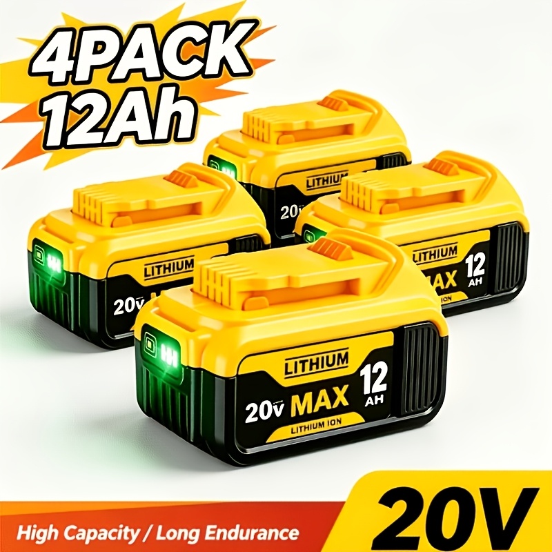 TEMU Station de recharge de batterie 1-5-PAKC 12.0Ah DCB200 de remplacement pour chargeur de batterie DW, charge simultanée pour batterie 12V et 20V