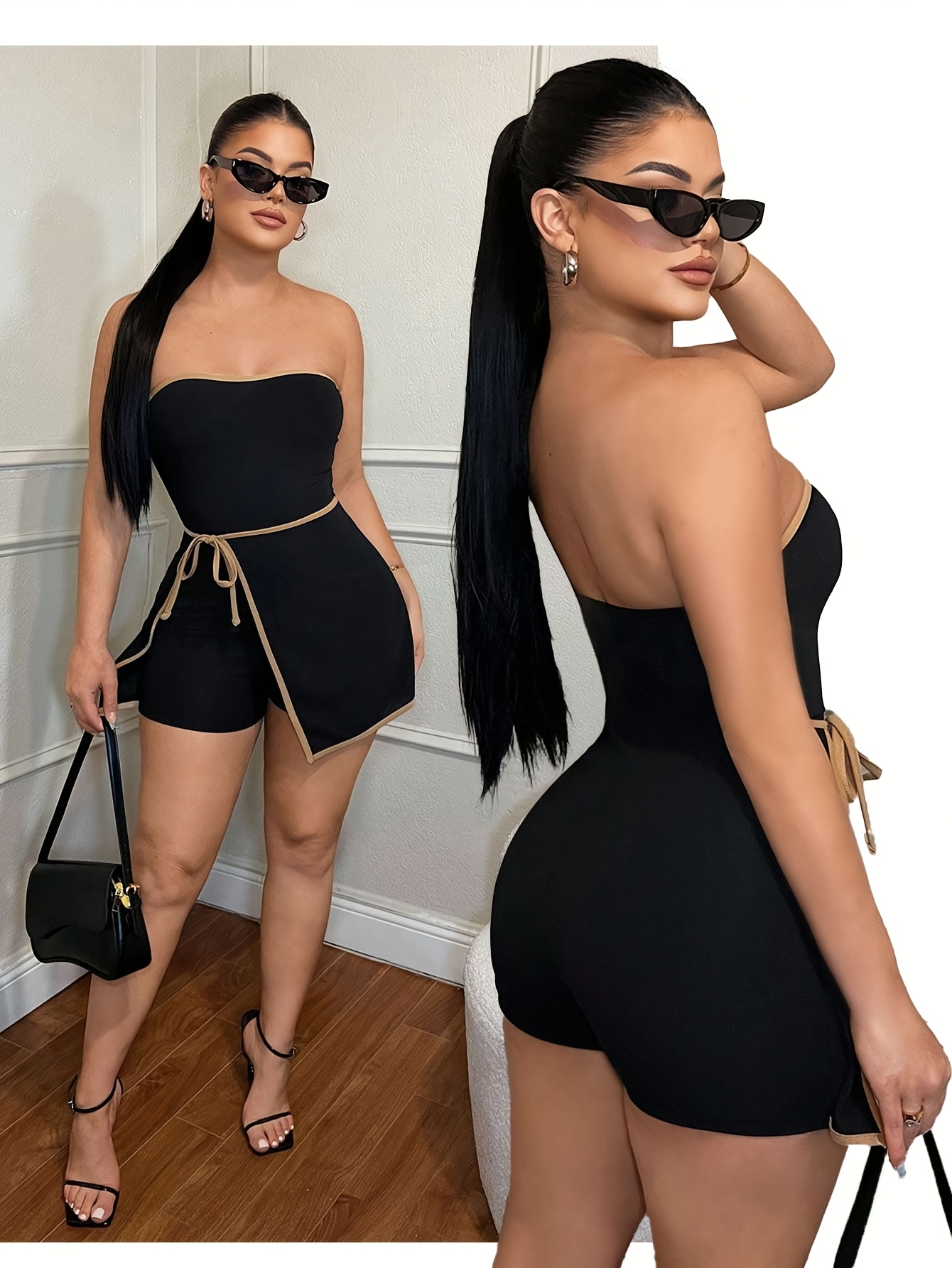 Vestido Mono de Verano Casual para Mujer con Detalles de Bloques de Color - Imagen 6