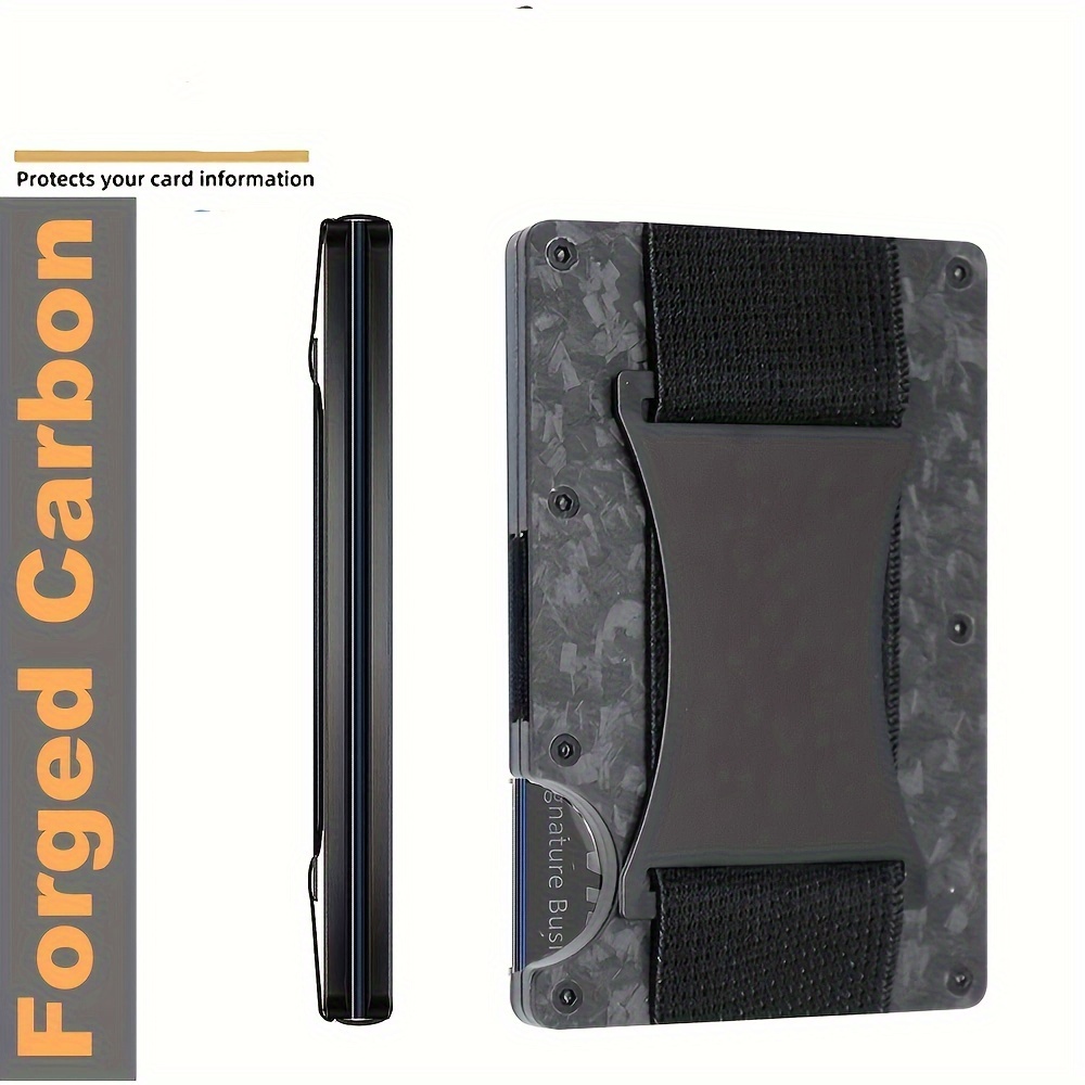 Men's Carbon Fiber Wallet, Metal Rfid Slim Minimalist Wallet With