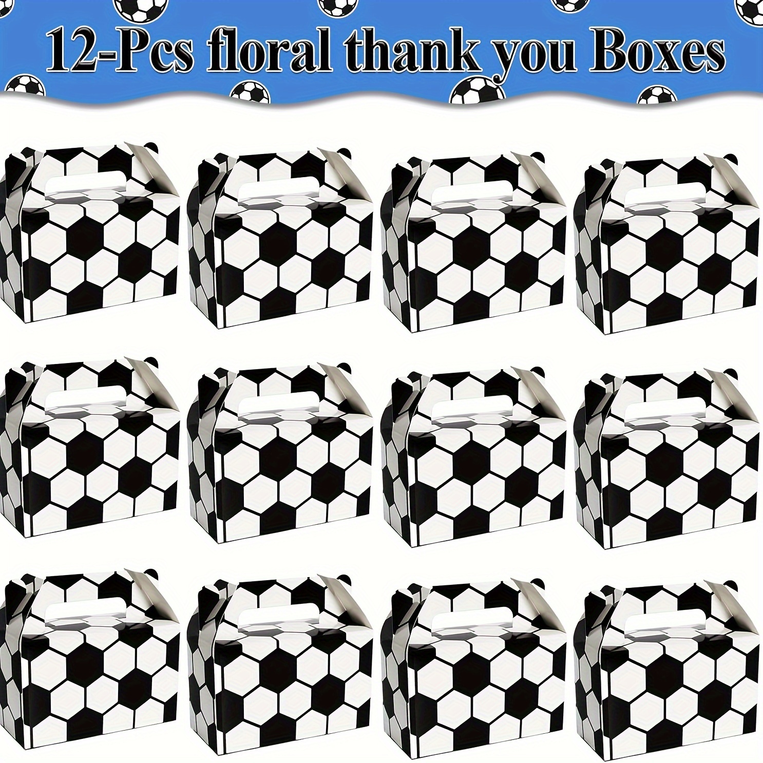 6 12 16 24pcs soccer treat boxes sports themed party favors happy birthday football bags soccer team candy goodies valentines day gift boxes forshower party decorations supplies