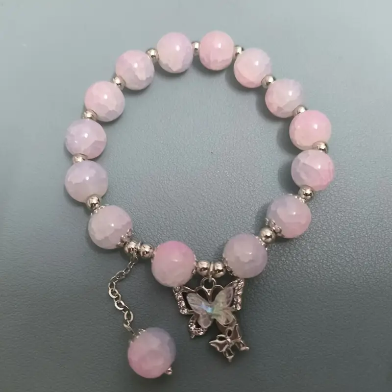 butterfly charm beaded bracelet cute colorful glass beads perfect gift for details 4