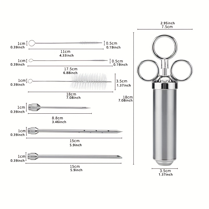Image of A Set Of Meat Injector Kits, Barbecue Injectors, And Seasoning Injectors, Suitable For Grilling And Smoking, As Well As For Large Kitchen Utensils And Tableware In Hotels And Restaurants