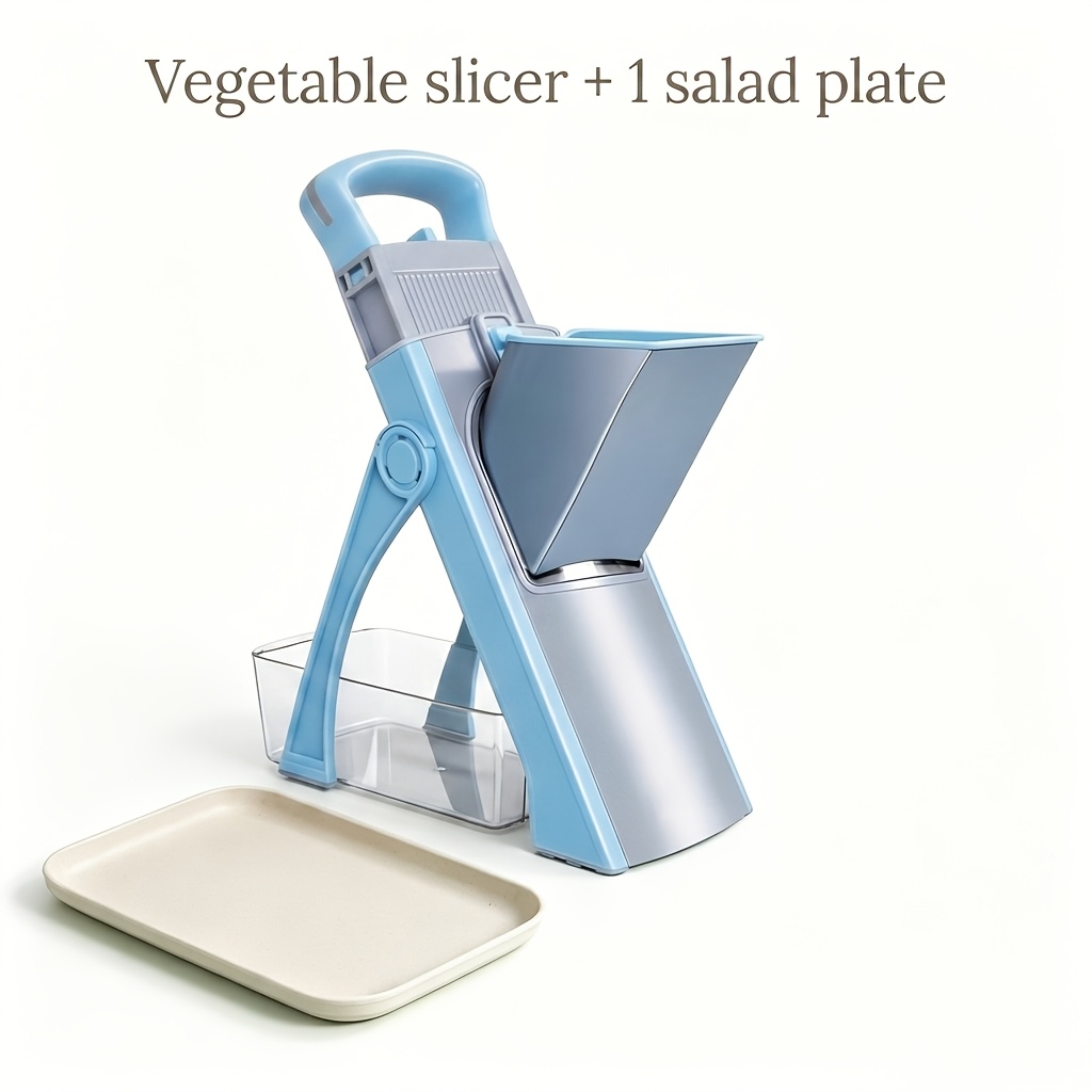 TEMU Coupe-légumes multifonction, pliable, rangement , encombrant, détachable et facile à nettoyer, lame réglable, convient pour râper, en bandes, en