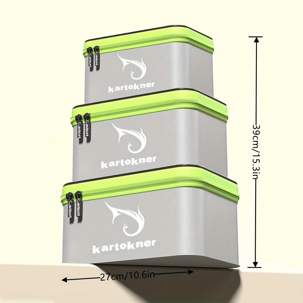 Image of Kartokner, Eva Fishing Tackle Box Fishing Additions Organizer Live Fish Box Portable Camping Water Container Tackle Storage Bag Box