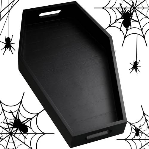 wooden coffin tray halloween black platter coffin tray wooden coffin creepy desktop decoration shelf baskets