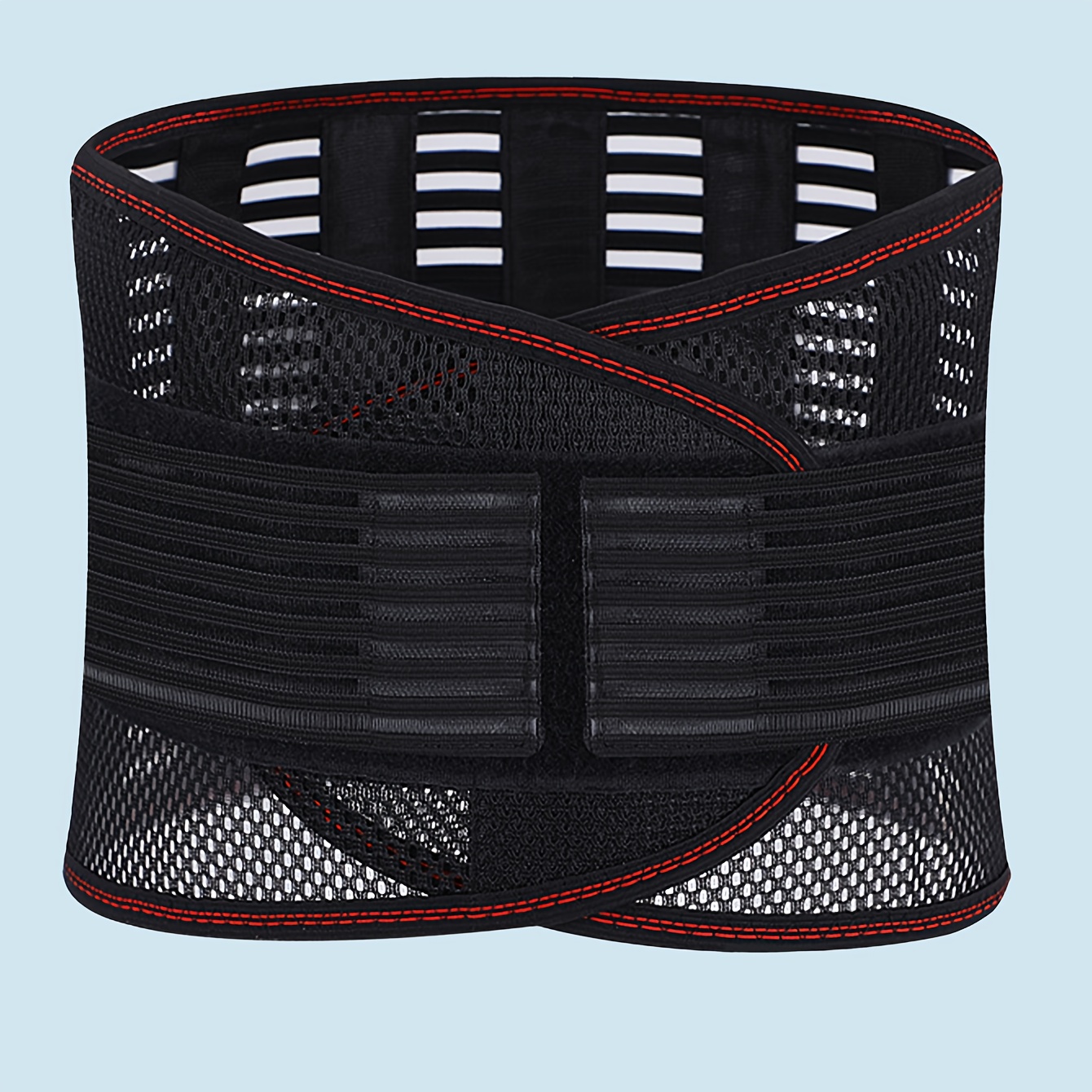 TEMU Summer Thin Waist Protection Fish Mesh Widened Waist Protection Belt, Double Pressure Steel Plate Support Belt, Unisex Plastic Belt