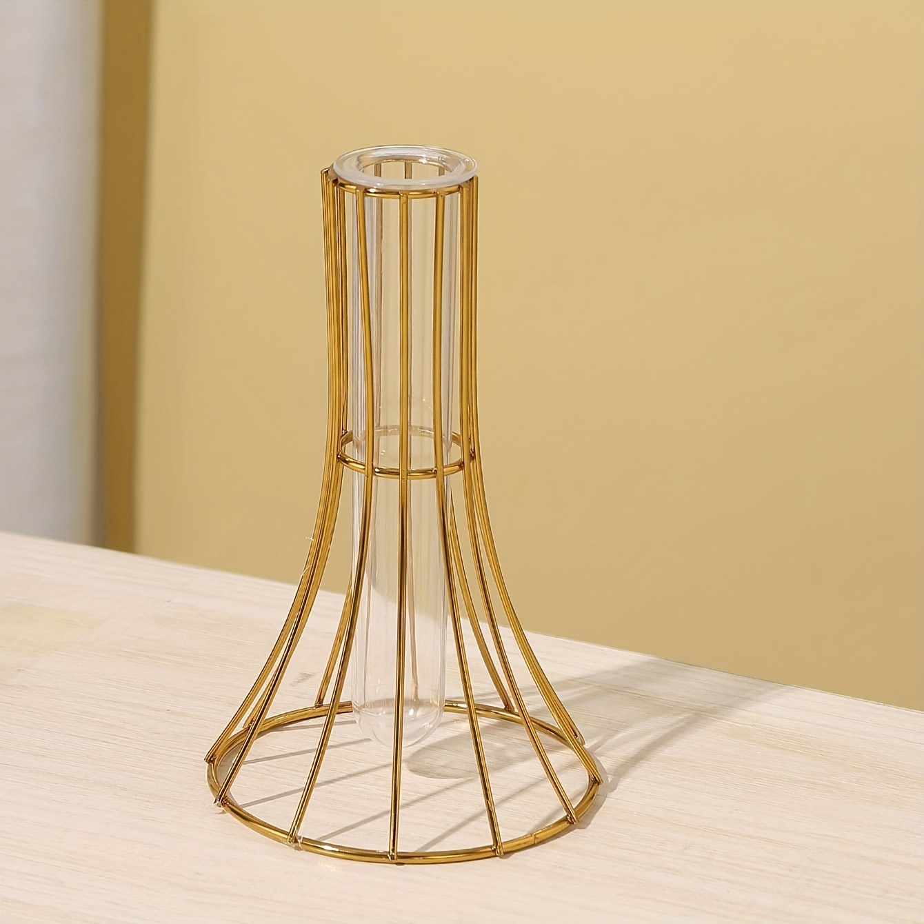 TEMU 1 pieza moderno minimalista de metal y hierro, decorativo para el hogar para arreglos florales, para flores secas, exhibición hidropónica en el