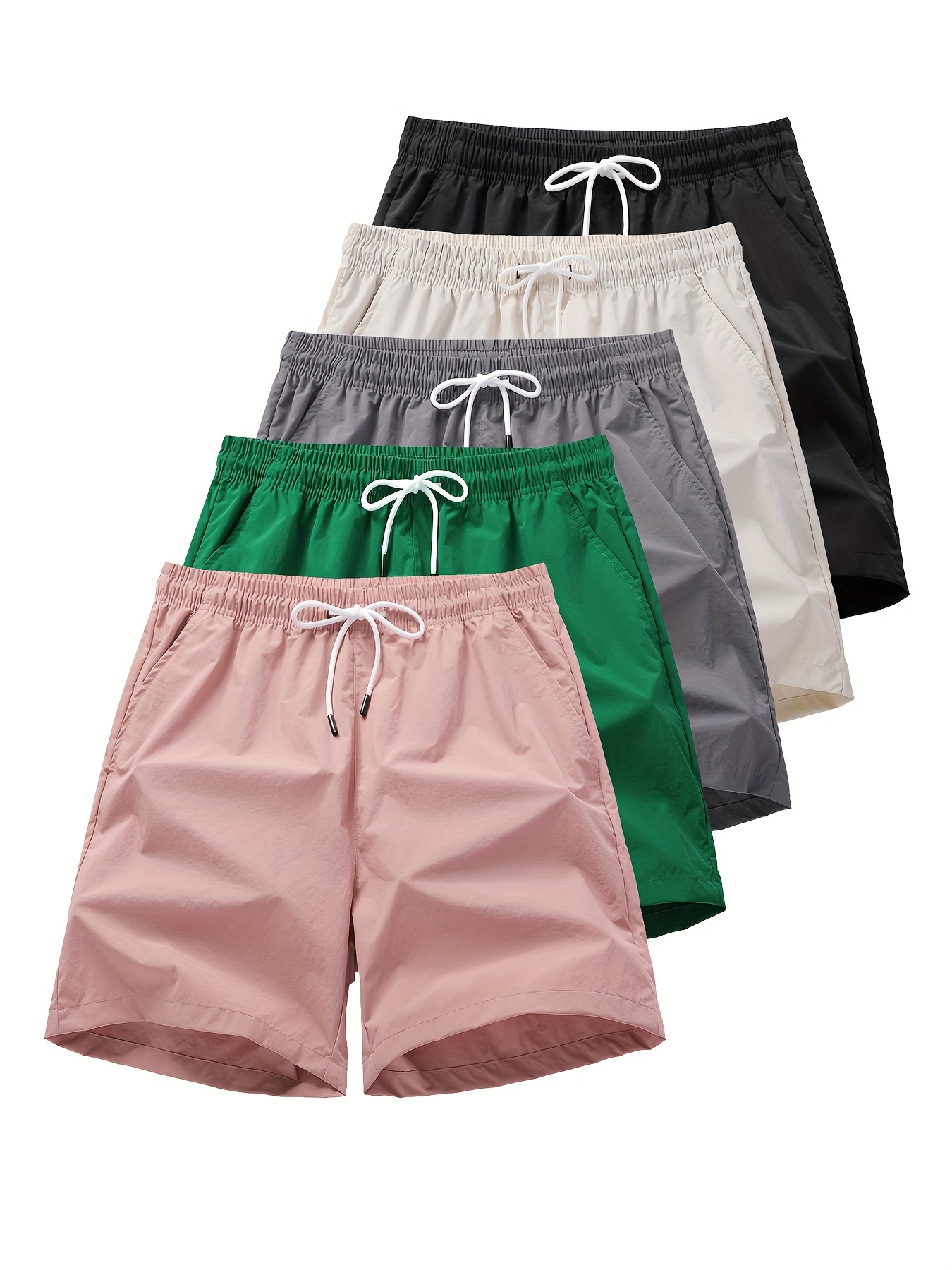 men's summer casual shorts solid color non stretch - Temu