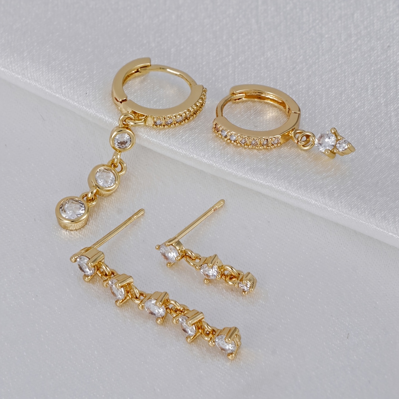 TEMU Parure de 4 clous d'oreilles à clous en synthétique de , , adaptés aux festivals de musique, banquets et accessoires de bijoux décontractés
