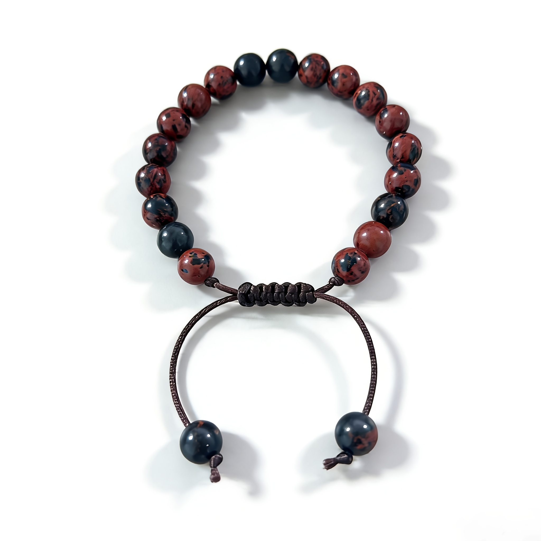 Golden Swan Stone Adjustable Bracelet, Natural Woven Style