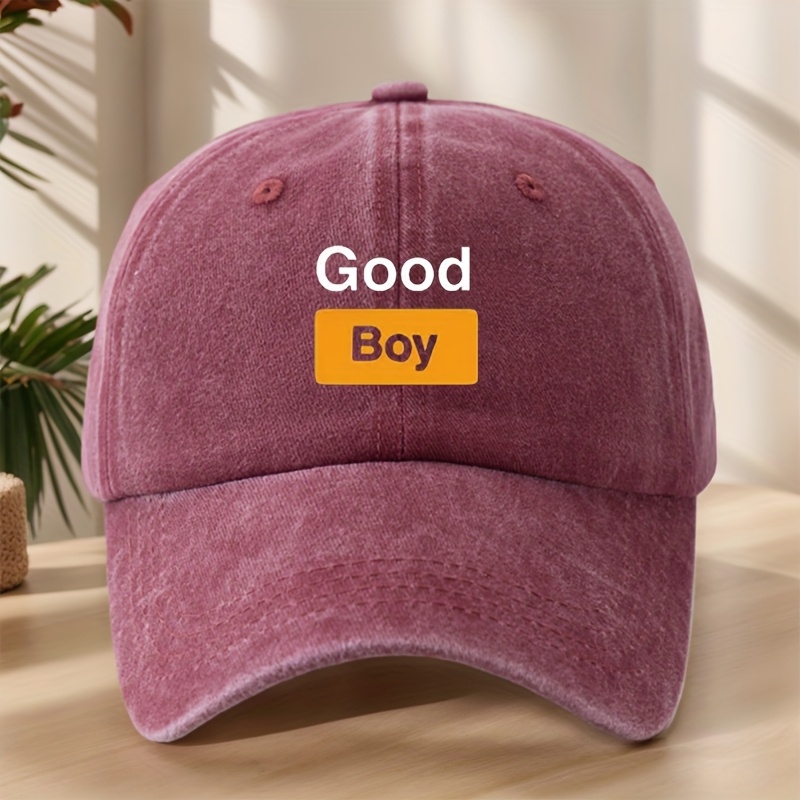 TEMU Letter Print Baseball Cap, Classic Washed Vintage Style, Outdoor Casual Sports Hat For Shopping, Vacation, And Travel, Sunshade Hat Lightweight,