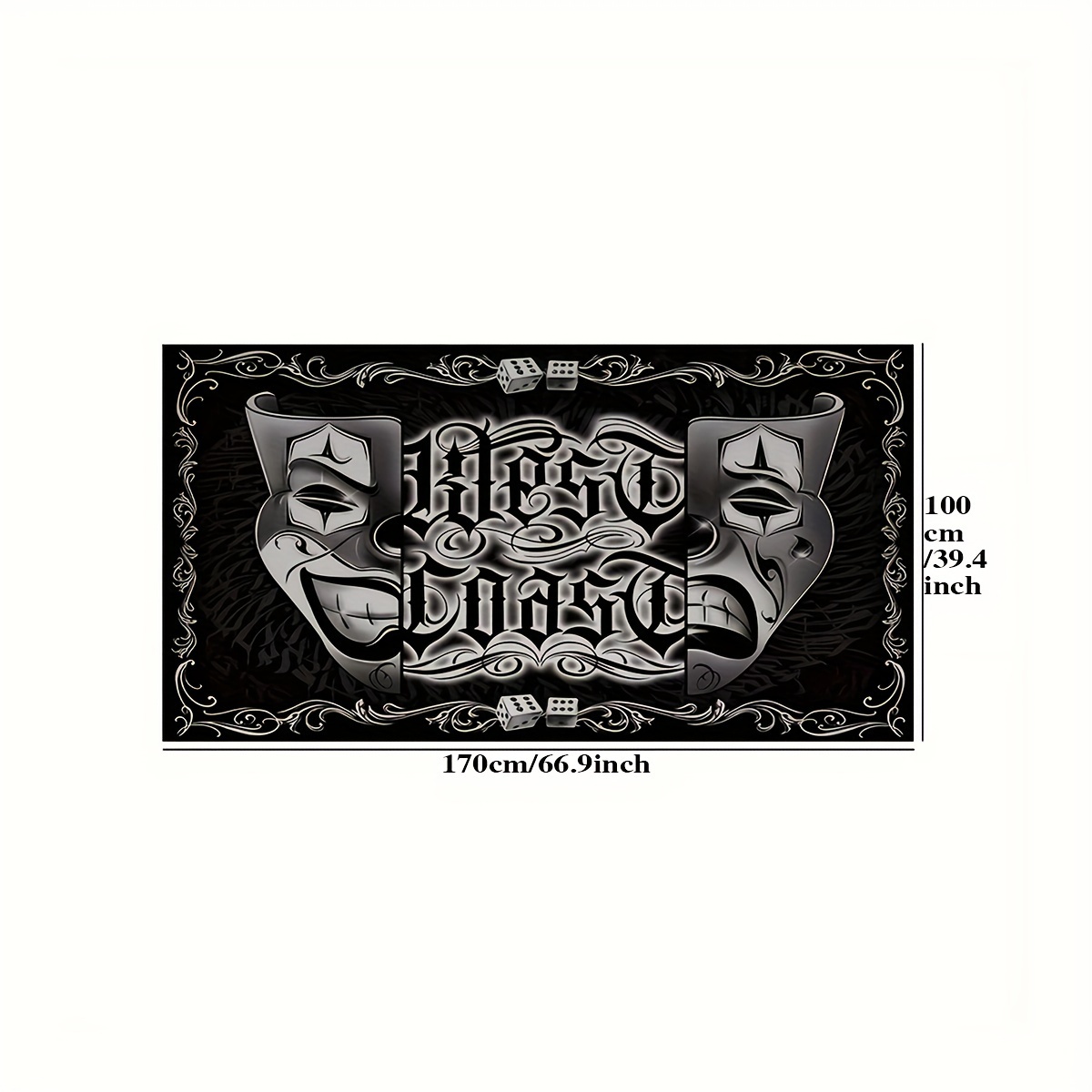 TEMU With A Weight Of 1000g Per And A Thickness Of 6mm. Gothic Style Floor Mat, Clown Mask Carpet For Living Room And Bedroom, Creative Rug For Home