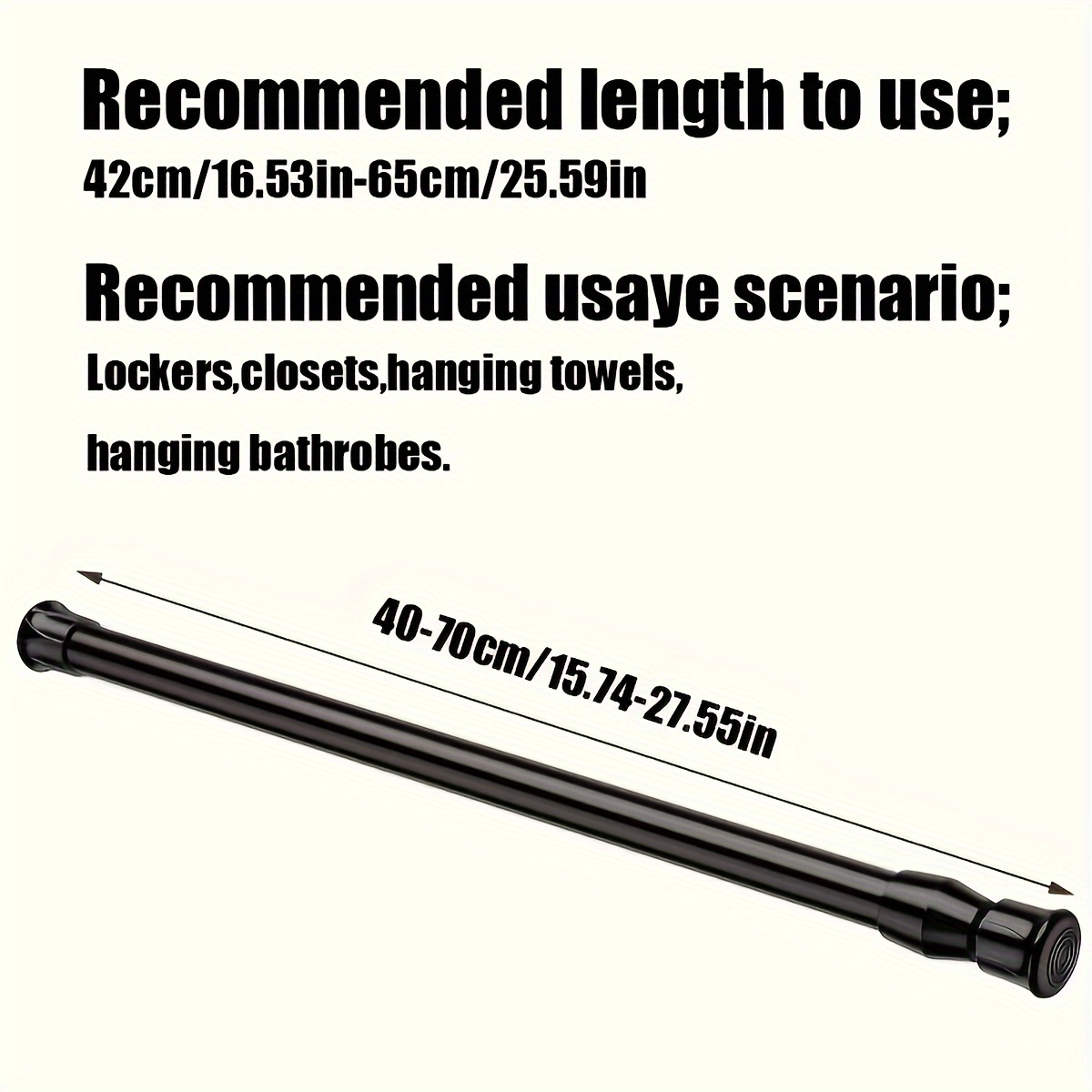 TEMU 1 pieza de barra telescópica multifuncional sin taladro, con un fuerte para una fácil instalación. Disponible en , y de madera. Ideal para usar