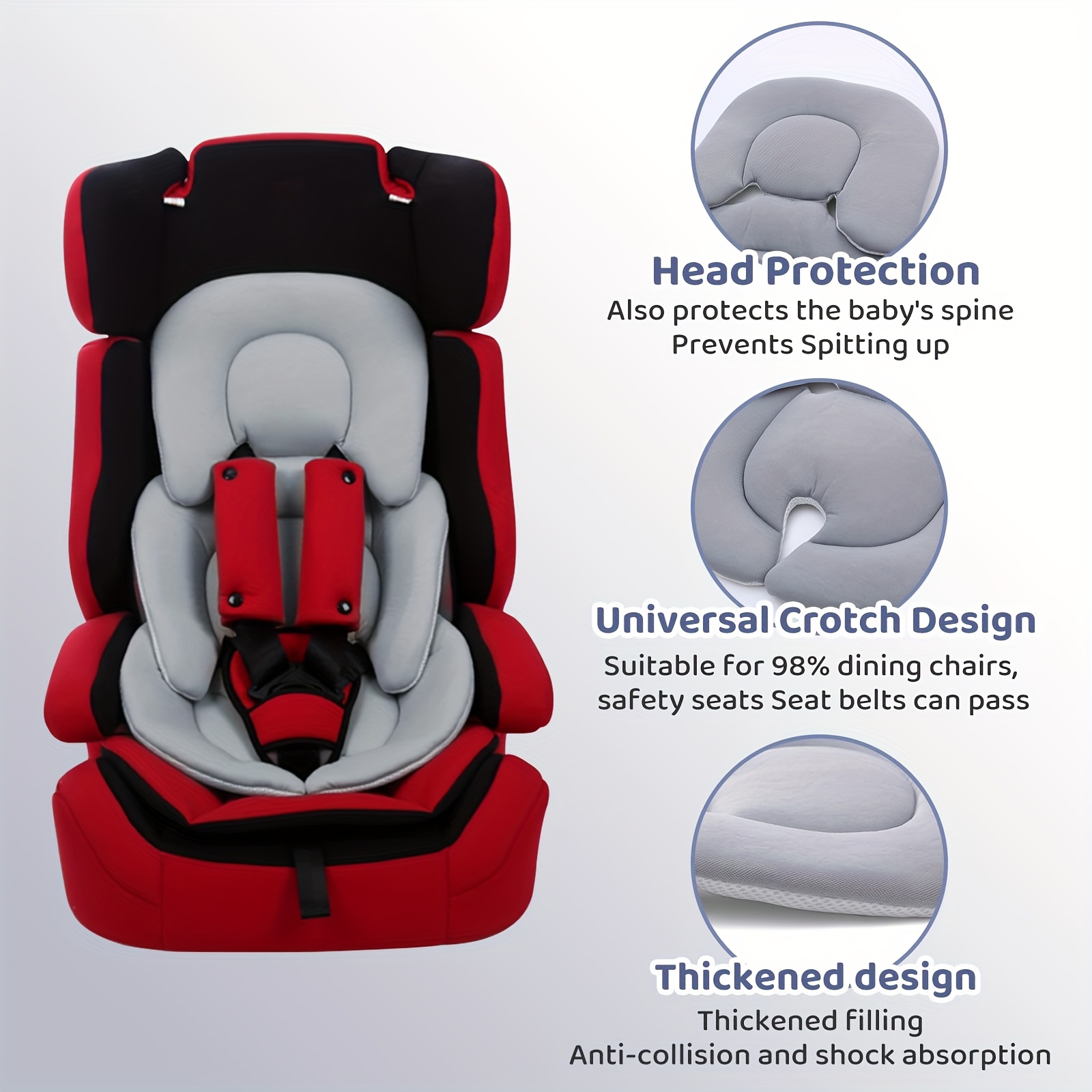 Newborn Baby Support Cushion Infant Insert 3D Mesh Breathable Liner  Compatible with Stroller, Car seat, High Chair Etc