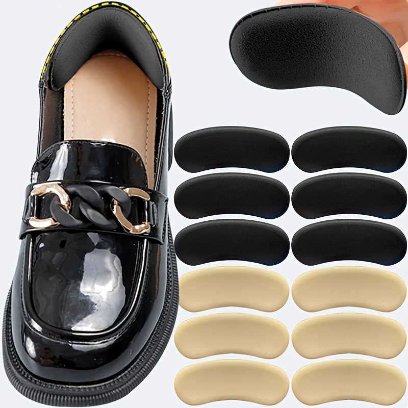 12pcs Of Self-adhesive Heel Pads For Shoes, In Black And Beige, Made Of Hypoallergenic Polyester Fiber, Designed To Damaged Heels, Prevent Heel , And Shoe Size Fit . Suitable For Men And Women