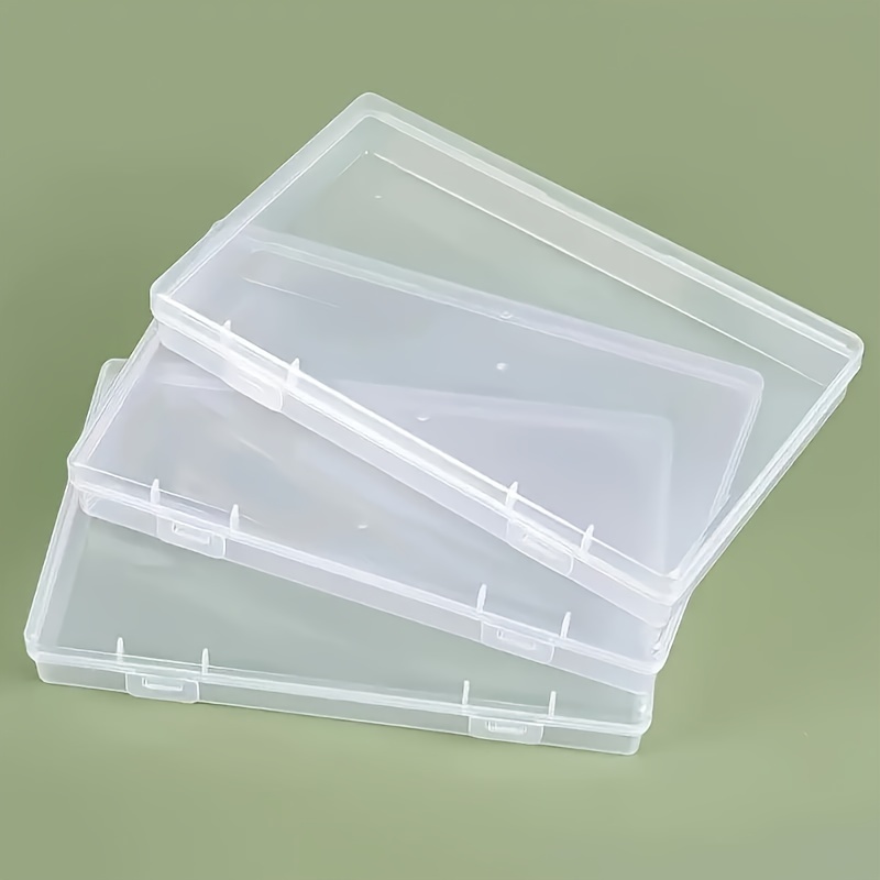 

3pcs Clear Plastic Storage Boxes With Lids - Ideal For Organizing Files, Letters, Magazines, Cards & Scrapbooking - Office, Classroom, Dorm & Home Use