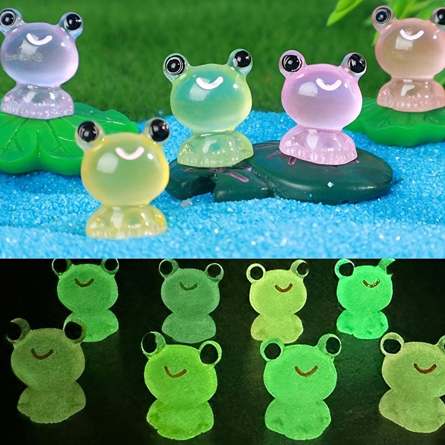 

50pcs Miniature Frog Figurines Set, Glow In The Dark Resin Frogs, Decorative Craft Mini Statues For Fairy Garden, Moss Landscape, Diy Home Decor, No Electricity Needed, Collectible Desk Ornaments