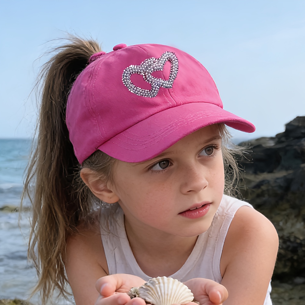 Hat Spring Summer Cartoon Empty Top Baseball Cap Girls Ponytail Hat Suitable For Outdoor Play Travel Riding For