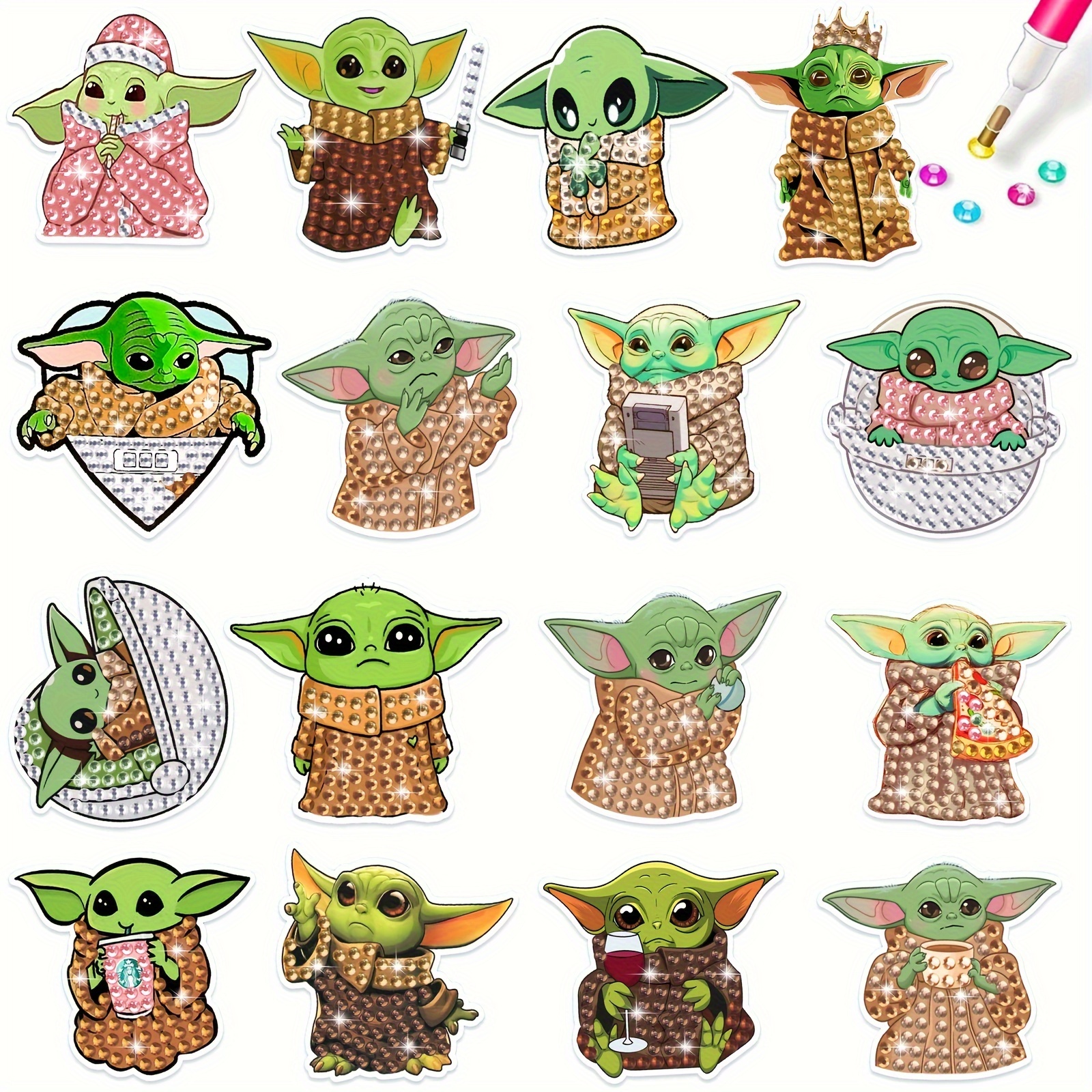 

Disney Yoda Diy Diamond Art Painting Stickers Diamond Art Mosaic Embroidery Stickers With Diy Painting Tools To Create Your Own Magical Stickers.