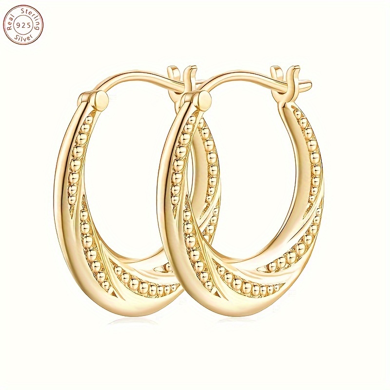 high quality 925 silver gold plated beads earrings lead free nickel free allergy italian   trendy and simple   valentines day   anniversary gift for women with a   box details 0