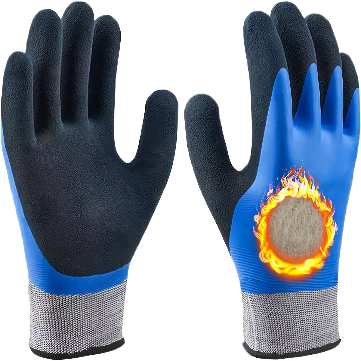 

1 Pair Winter Thermal Work Gloves - Waterproof, Fleece-lined For & Grip For Traction - Ideal For Gardening, Fishing & Outdoor Activities