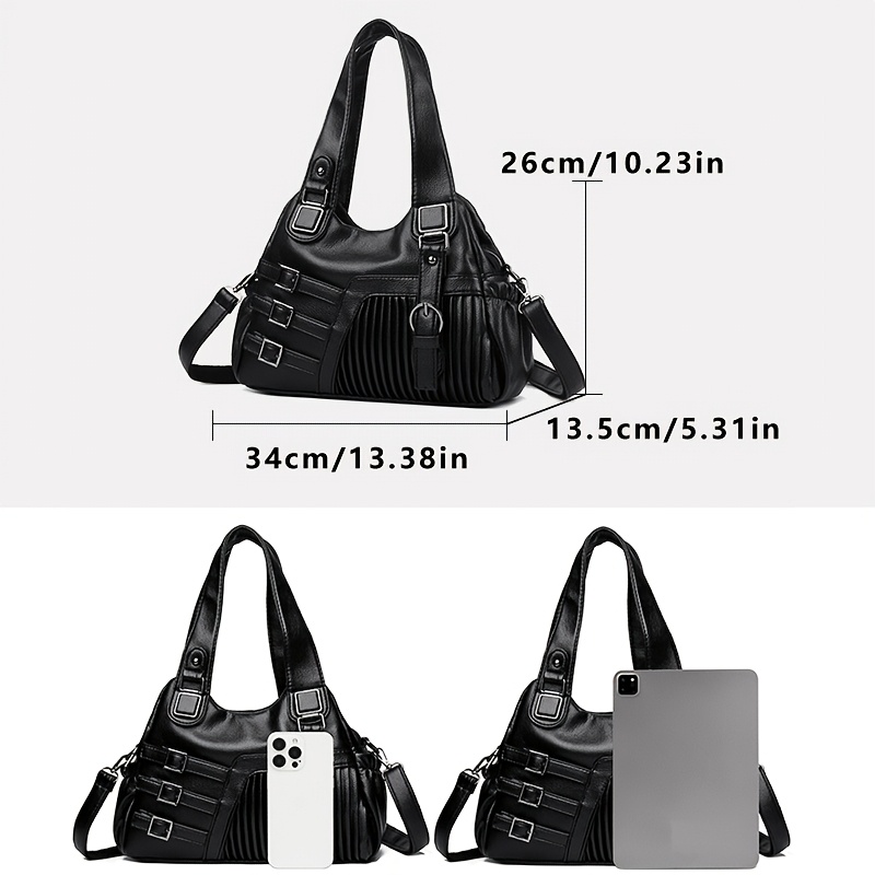 Ethnic Style PU Women'S Shoulder Bag, Trendy Women'S Tote Bag, Double-Layer Main Compartment Handbag, Suitable for Commuting, Shopping, Dating, Traveling, And More