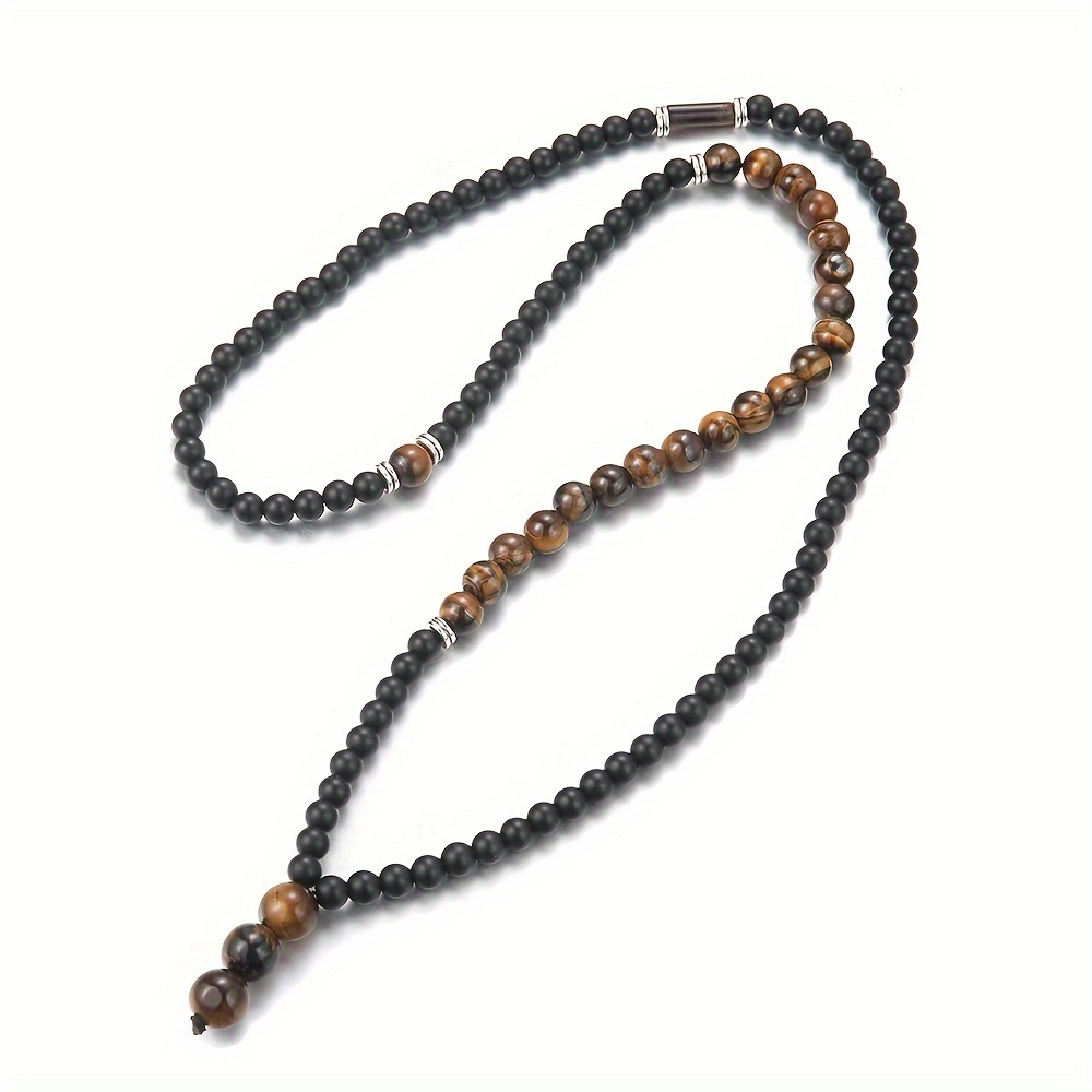 collier de perles rondes tendance, cadeau de collier pour homme Détails du produit 3
