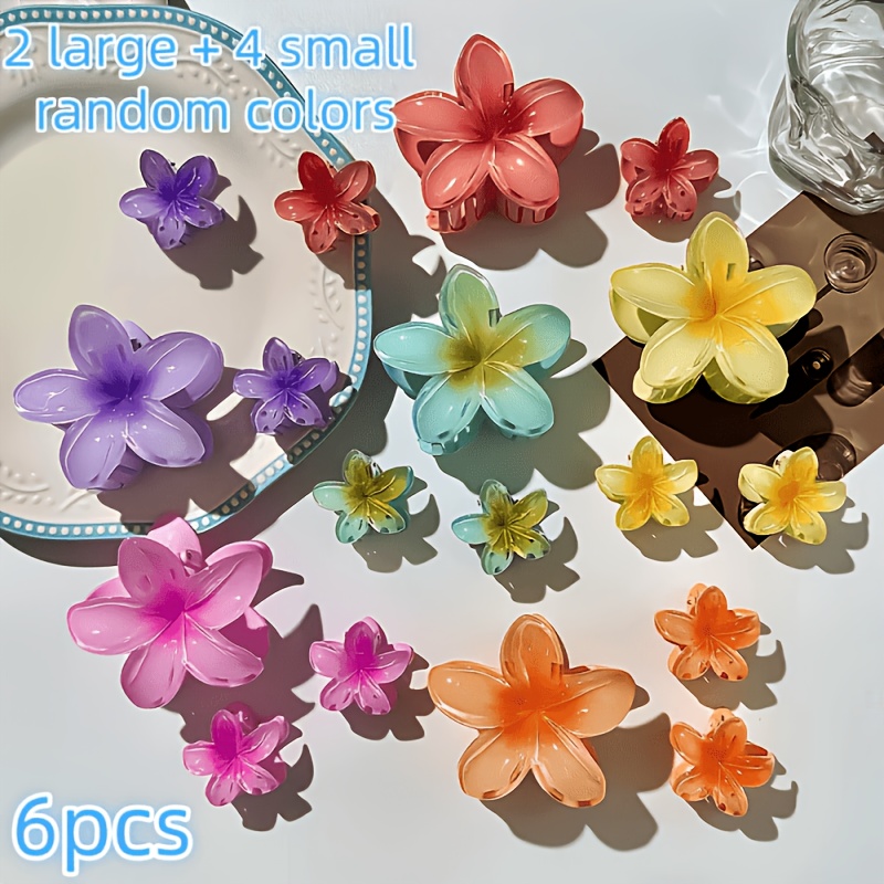 TEMU 6pcs Gradient Hair Clip - Elegant Hair Accessory For Women, From Soft To Vibrant Colors, Suitable For Beach Photography And Daily Use, A Stylish