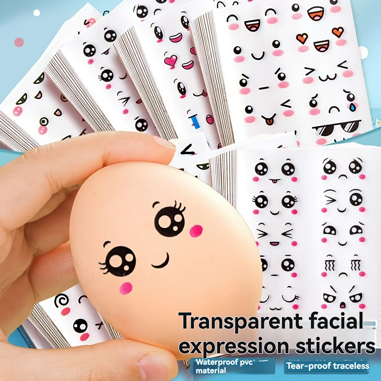 108pcs/72pcs/36pcs cute expression stickers can be affixed to water cups, books and home appliances decoration stickers, mobile phone tables and chairs stickers, to send friends and family birthday gifts, big size sticker 20pcs/30pcs/40pcs/60pcs/80pcs