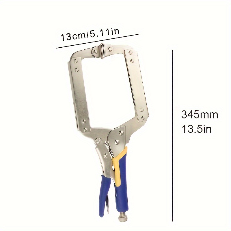 TEMU 1pc Pmmj C-vise Clamp, Large Adjustable C Type Locking Pliers With Rubber Handle, High Carbon Steel, Adjustable Height, For Woodworking And Fastening