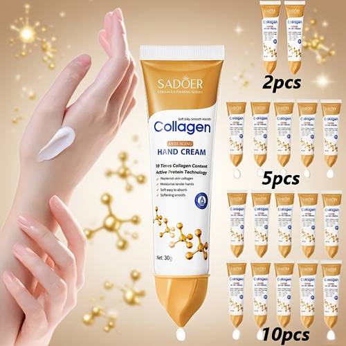 2 5 10pcs collagen hand cream containing collagen ingredients moisturizes hydrates and prevents and and non greasy small pack in bags suitable for types skincare