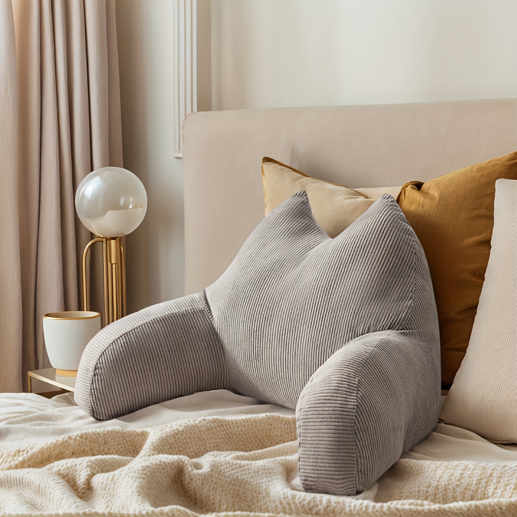 Get Cozy With Our Ergonomic Reading Pillow! Great For Long Reading , This Backrest Pillow Fits Perfectly. Suitable For Bedroom, Living Room. Adds A To Setup.