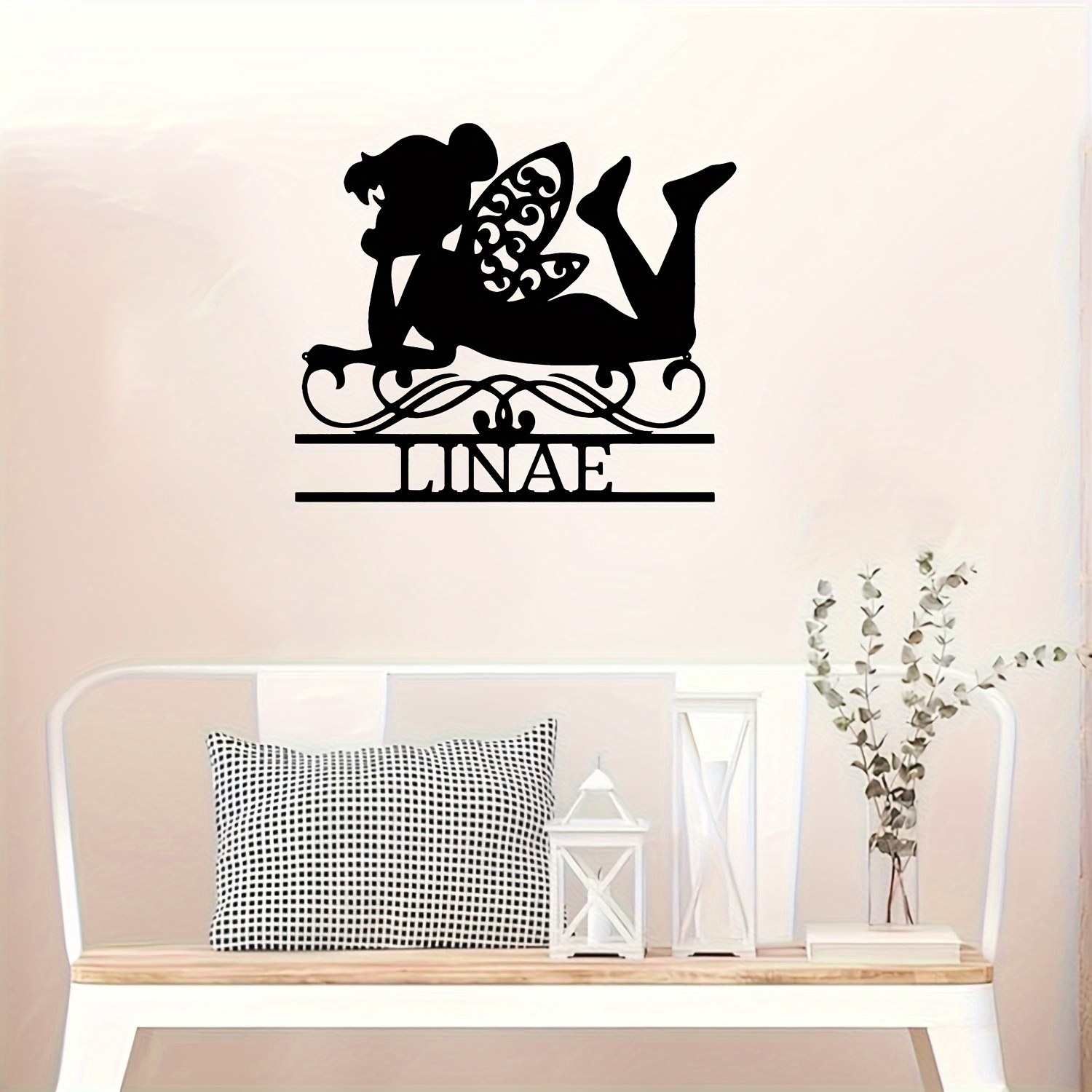 

Custom Fairy Monogram Metal Sign For Girls - Personalized Name, Weatherproof Decor For Kids' Room