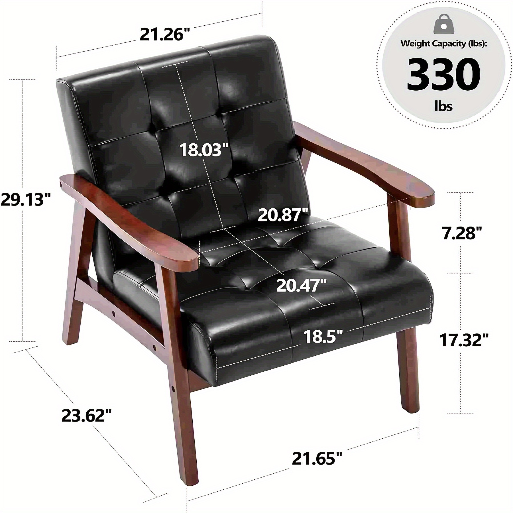 Sepnine Lounge Sessel Im Vintage-Look – Kunstleder, Nieten-Optik & Bis 150 Kg Belastbar