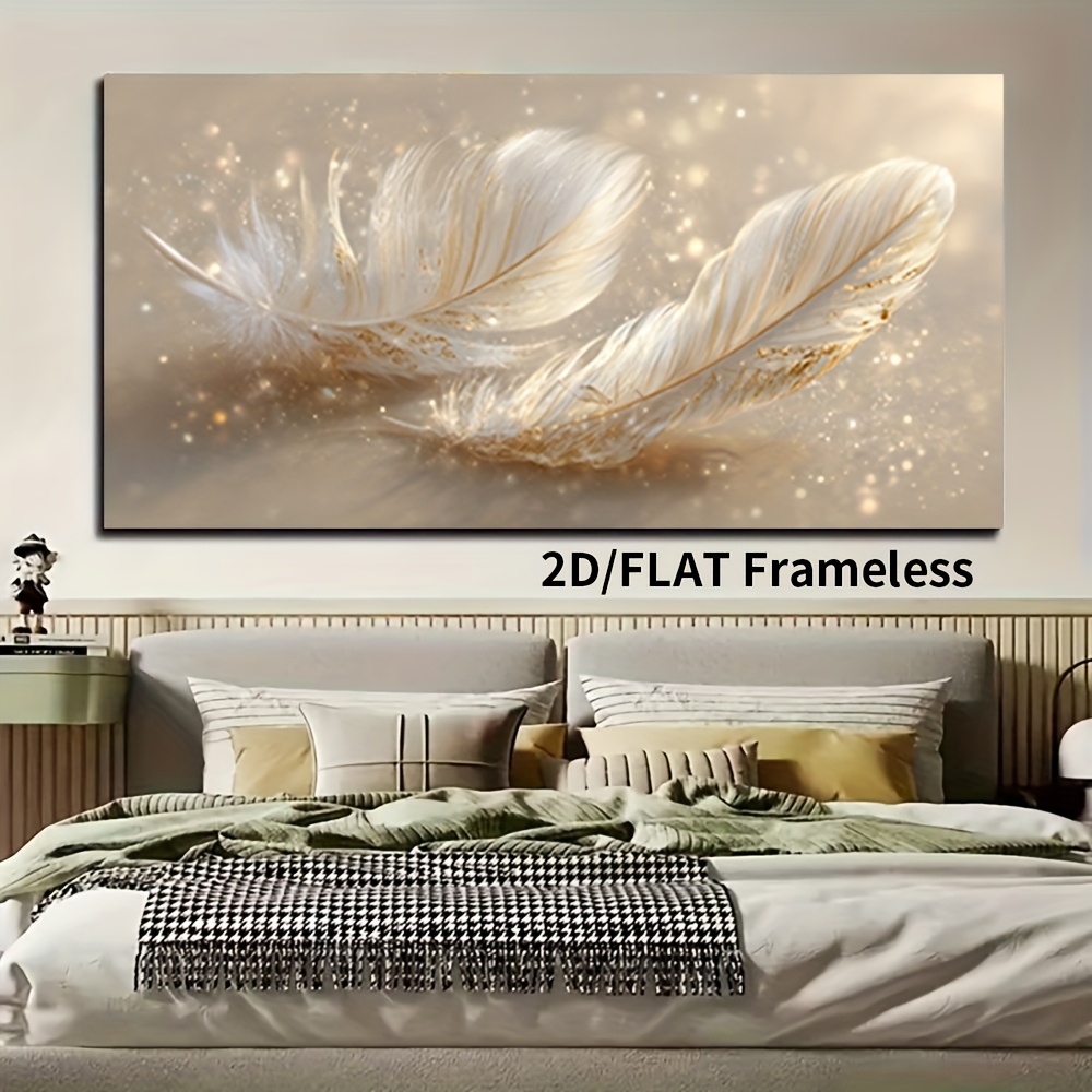 TEMU 2d Flat, 2d Flat, 2d Flat 1pc Unframed 2d/flat Canvas Wall Art Featuring Golden , Perfect For Horizontal Display In Living Rooms, Bedrooms,