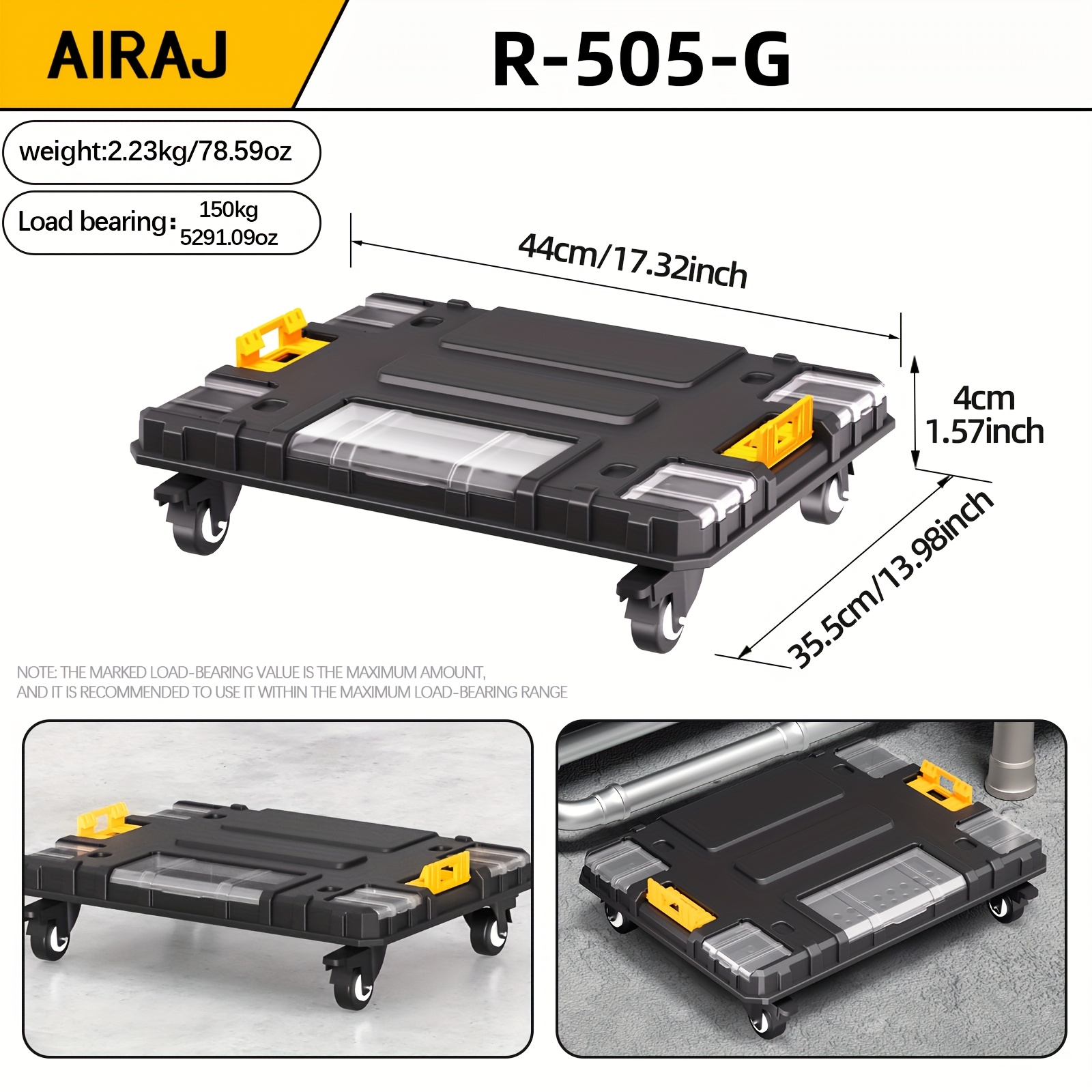 E-shop AIRAJ . Stufenförmiger, stapelbarer Rollwagen Werkzeugkasten mit großem Fassungsvermögen für Reparaturen. Stufenförmig für Werkzeugsortierung,