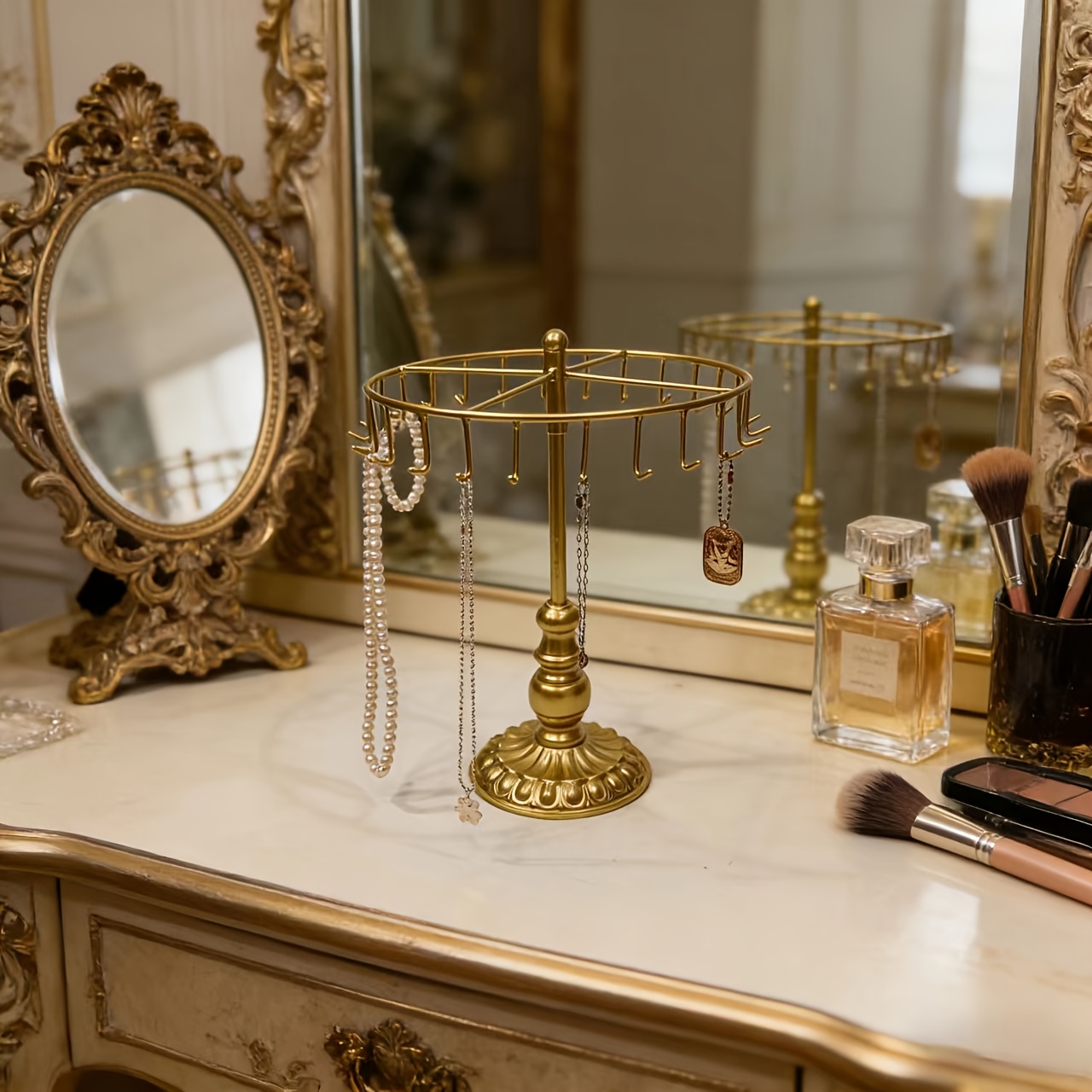 Rotating Jewelry Display Rack for Necklaces and Bracelets