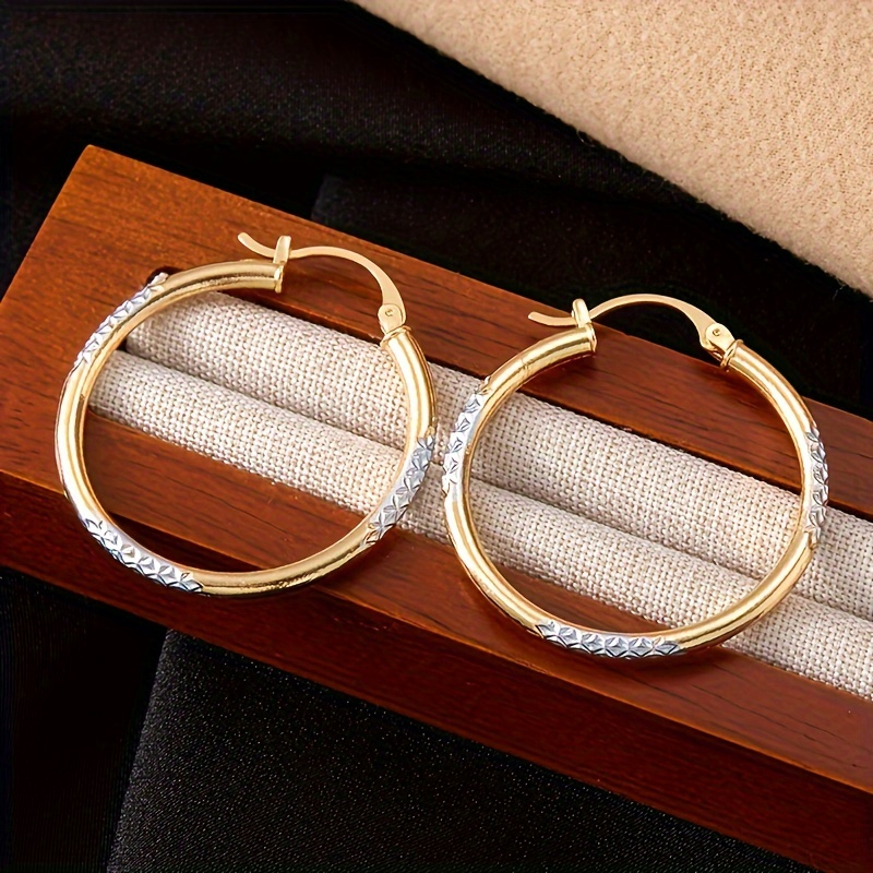 

Elegant Luxury Style 2 Tone Golden Women's Ring Earrings Light Luxury Pendant Earrings Event Party Jewelry Accessories