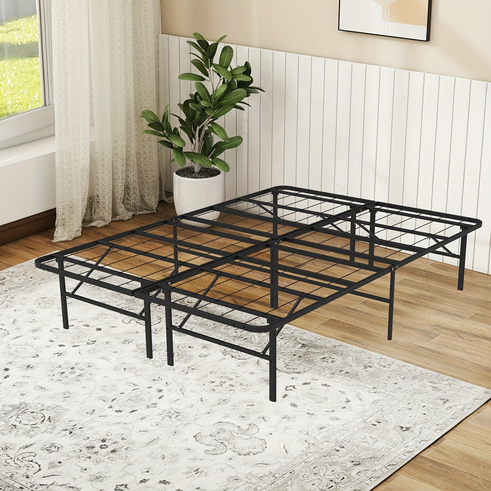twin full queen king size foldable bed frame   design and   spring needed heavy duty bed frame easy to assemble and  