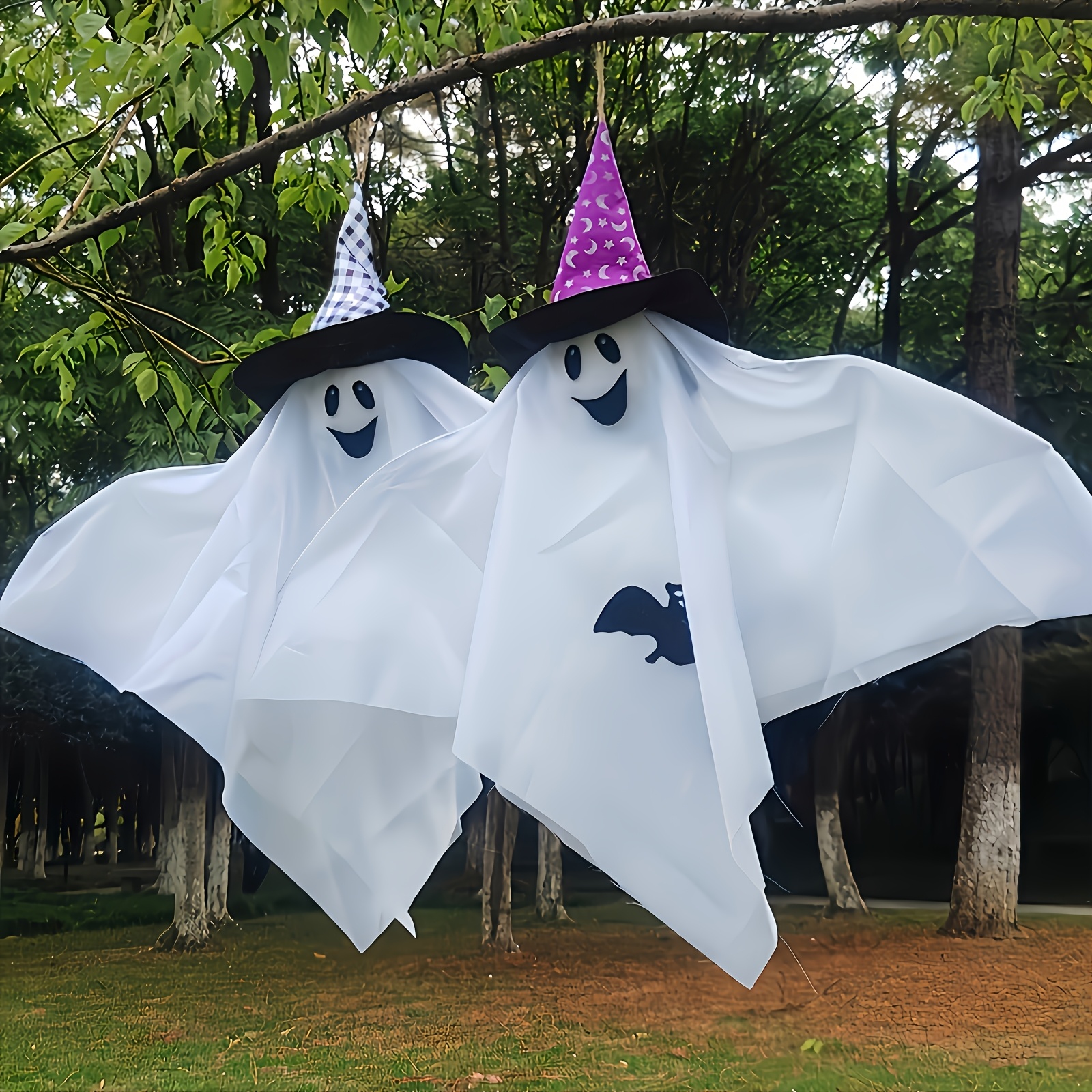 2pcs Hanging Decoration For Halloween - No Power Needed, Perfect For Outdoor Spooky Display