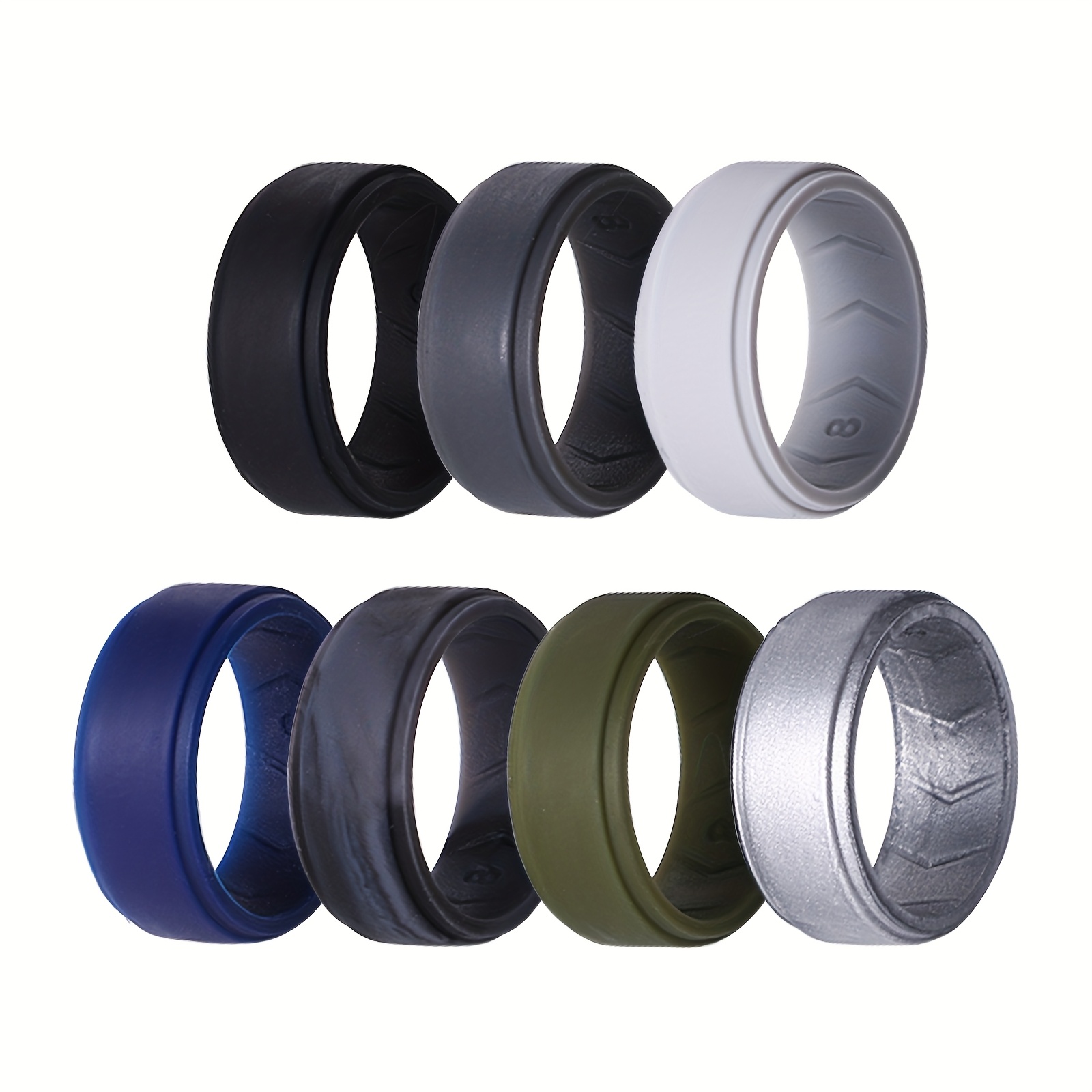 Egnaro Silicone Mens Rubber Promise Rings Rubber Wedding Bands Men