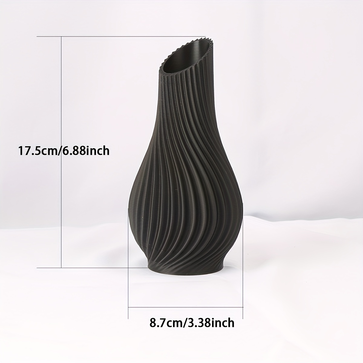 Image of 1pc Black Flower Vase, Vase Gift For Her Or Him, Modern Geometric Flower Vase, Suitable For Wedding Dinner Table Party Living Room Office Bedroom, Home Decor, Room Decor, Decorative Gift