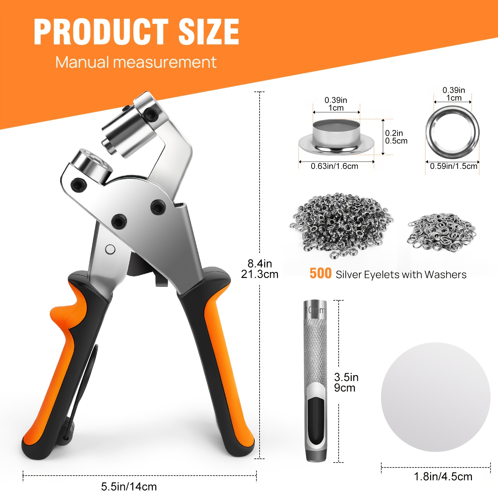 Image of 10mm Air Hole Punching Pliers Set Includes 500 Air Holes, Punching Machine Magnetic Suction Mold, And Ratchet Design, Which Is Labor- And Suitable For Punching And Binding Fabrics/leather/belts, Etc