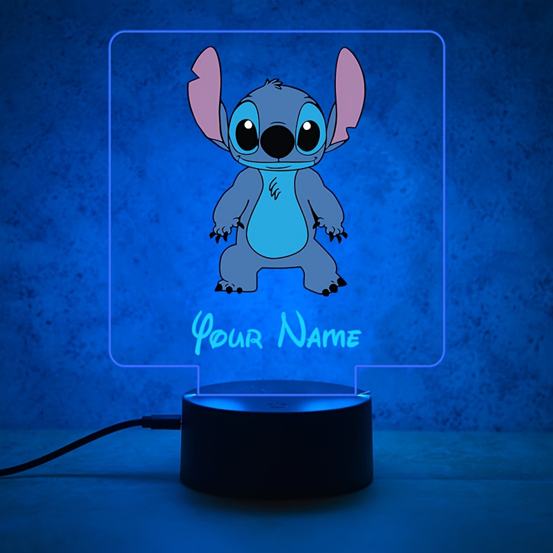 a personalized acrylic night light featuring a cute design of disneys   from     customizable with a name color changing led table lamp for     usb or batteries   a usb cable batteries not included suitable for decorating bedrooms living rooms and other spaces Product details 5
