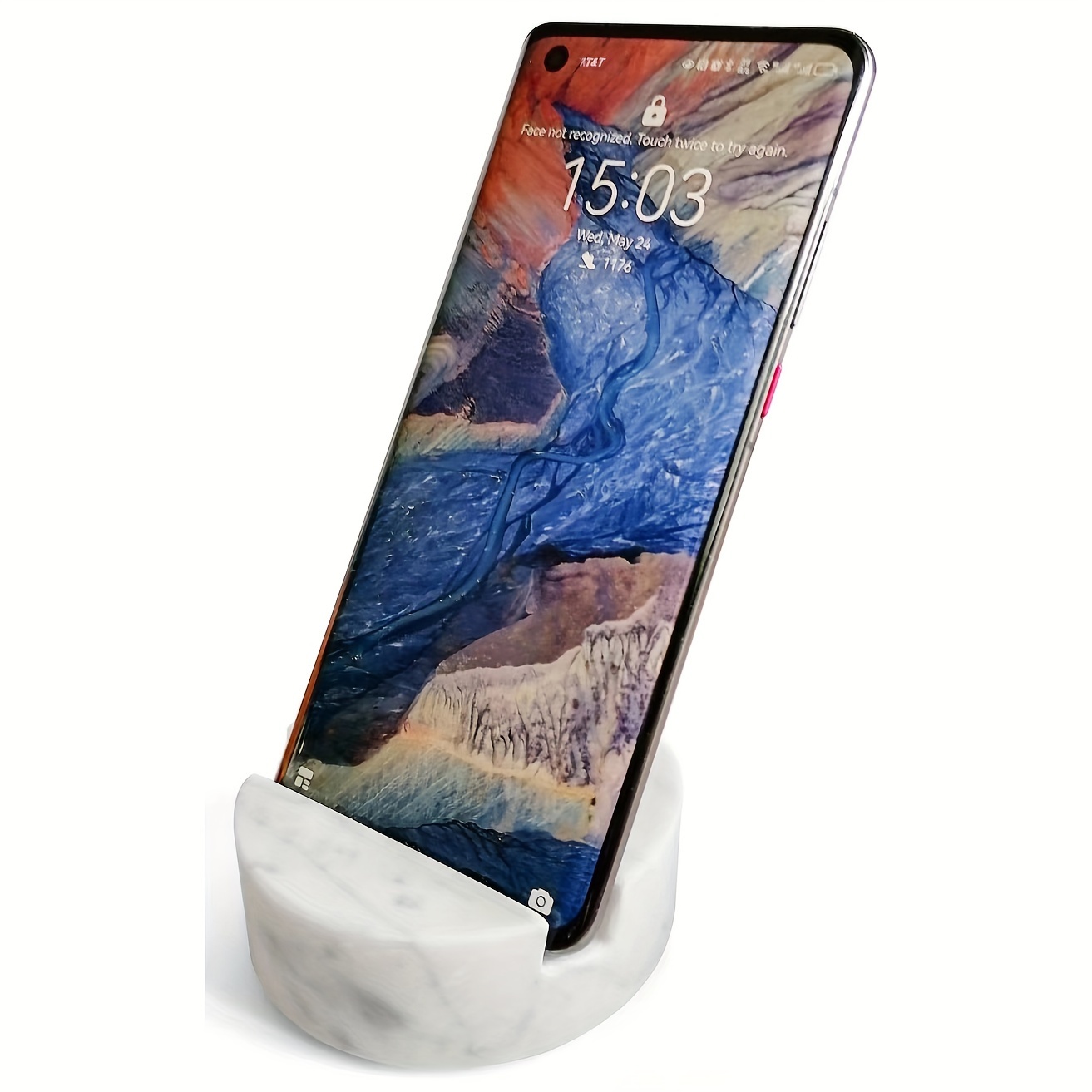 

Marble Design Phone Holder For Smartphone, Tablet On Desk, Countertop, Heavy Solid Phone Holder