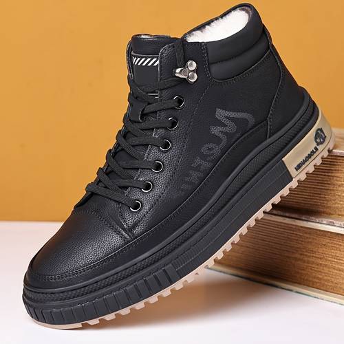 item picture xg99912 1 pair of mens winter fleece lined warm outdoor snow boots short boots mens boots 7 size mens large size mens casual mens shoes all match fashion comfortable casual shoes mens shoes winter wear casua