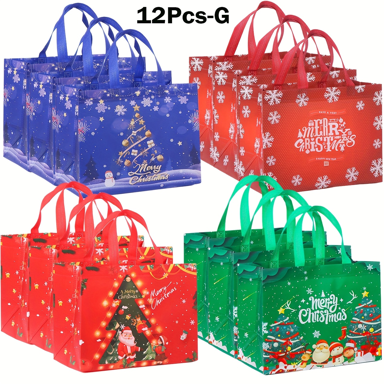 Weihnachtsgeschenk Tasche | Hand Beschriftete Weiße Geschenktasche | Weihnachten