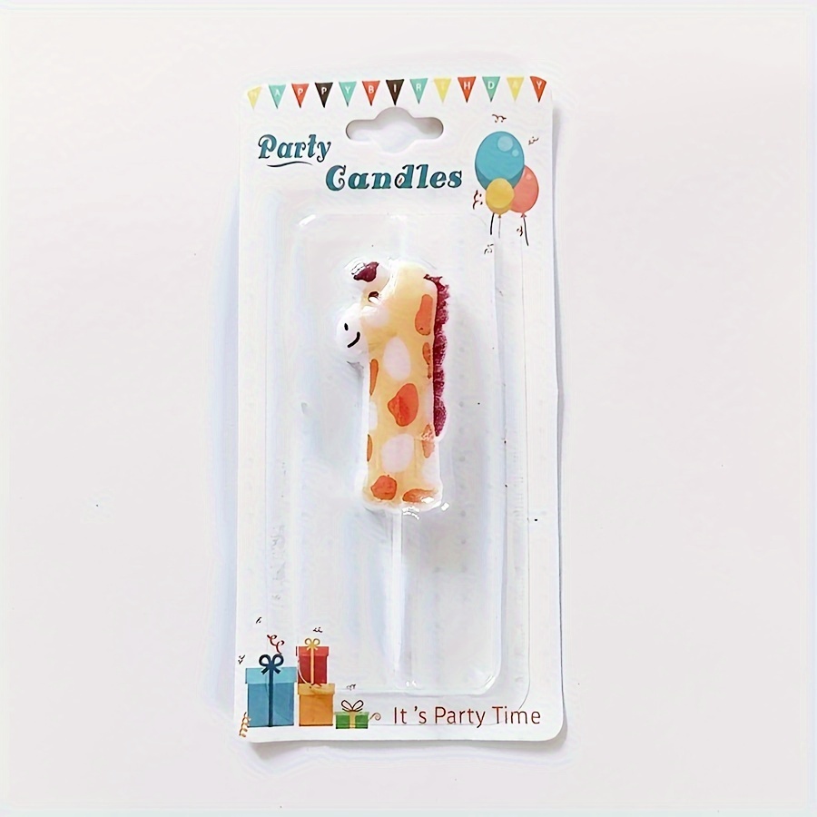 Cartoon Animal Happy Birthday Cake Decoration Supplies Creative Cute Number 0-9 Zodiac Animals Party Birthday Celebration Supplies 1st Birthday Baking Plug-in, Halloween, Christmas